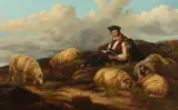 James Morris, Gillie with His Sheep, Oil on canvas