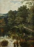 Henry Livens, Boy Fishing, BOY FISHING, oil on canvas