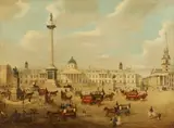 E.J. Pegram, Trafalgar Square, Oil on canvas