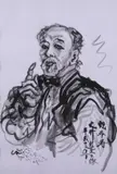 Motoi Oi, Self Portraits, Sumi-e ink brush on paper