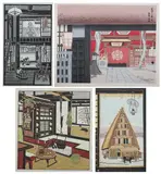 Minagawa Taizo, Untitled, Five color woodcut prints, all stamped