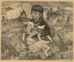Agnes Tait, Nousho Child, Lithograph