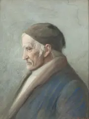 Gerke Henkes, Portrait of Old Man, Watercolor and gouache on paper.