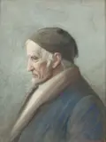 Gerke Henkes, Portrait of Old Man, Watercolor and gouache on paper.