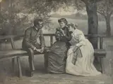 Cyrus Durand Chapman, A Summer Flirtation, Oil on canvas