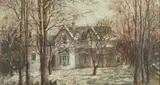 House in Snow by American School, HOUSE IN SNOW, oil on board, offered Dec 2016