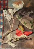 Shelby Shackelford, Still Life with Letter Opener and Tree Branch, Oil on canvas