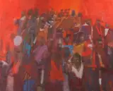 David Holt, Crowd, Oil on canvas