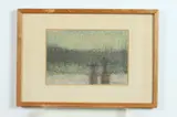 Harry Sefarbi, Abstract Figures in Landscape, Pastel