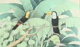 Sudarso, Tropical Birds, Oil on canvas, signed