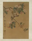 Chinese School, Birds on Tree, Ink and color on silk, signed and sealed