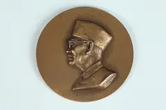 Felix de Weldon, Prime Minister Tunku Abdul Rahman Putra Al-Ha of Malaysia, Bronze relief medallion, 1964, one of three medallions struck (others owned by Prime Minister and his son)