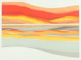 Ken Wakeshima, Red Serene, Color screenprint, circa 1980.