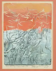 Worden Day, Now Flowing, Color woodblock print