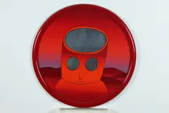 Jean-Michel Folon, Mirror, Color screenprint on glass, circa 1970