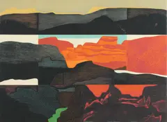Clare Romano, Grand Canyon, Color lithograph, 1975