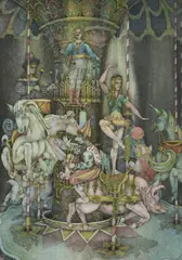 Charles S. Klabunde, The Night Carousel, Color etching and aquatint, 1978