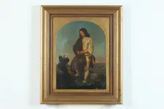 Aleksander Kotsis, A Mountaineer at His Mother'S Grave, Oil on board.