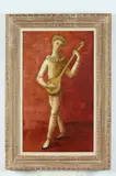 Bradi Barth, Standing Figure with Lute, Oil on board