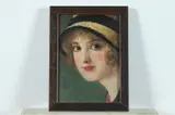 Portrait of Woman in Flapper Hat by French School, PORTRAIT OF WOMAN IN FLAPPER HAT, oil on panel, sold Feb 2017