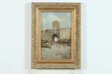 Oscar Ricciardi, MARKET SCENE, identified on label verso, Oil on panel