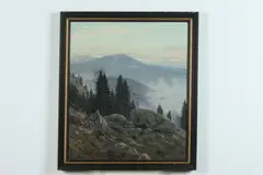 Christian Haug, Mountain Landscape, Oil on board