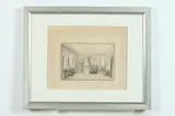 Jeremi Ziemiecki, Biedermeier Salon, Pen and ink