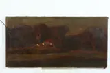 House at Sunrise by American School, HOUSE AT SUNRISE, oil on canvas, sold Feb 2017