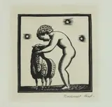 Child and Lamb by Rockwell Kent, Woodcut, sold Feb 2017