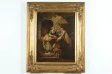 Continental School, Courtship Scene with Basket of Cherries, COURTSHIP SCENE WITH BASKET OF CHERRIES, oil on canvas