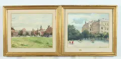 Street Scenes by Augusta Kochanowska, Watercolor, sold Feb 2017