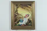 Anonymous, Woman and a Man, Ink and color on faux ivory in khatam frames
