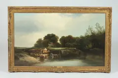 The Sheep Dip by Edward Charles Williams, Oil on canvas, sold Feb 2017