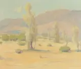Smoke Trees Near Palm Springs Calif by Maurice Braun, Oil on canvas, offered Feb 2017
