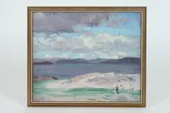 Francis Cadell, RIVERSCAPE, identified verso"F.C.B, Edinburgh." Oil on board - Frame, 14 1/2 in. x 17 3/4 in