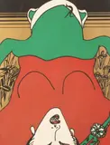 Masahiko Tsubota, Frog on Girl, Color woodcut, signed, number 48/50, and