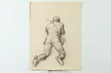 Allyn Cox, Study for Sharpshooter Lying on Ground, French and Indian Wars, 1755" oil on canvas