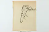 Allyn Cox, Study of Male Nude : Marsyas, PROVENANCE: Study for "Apollo and Marsyas" oil on wood