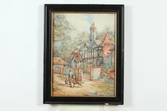 Tudor Home by Continental School, TUDOR HOME, watercolor, offered Apr 2017