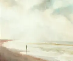 M. Weston, Surf Fishing, Oil on canvas
