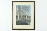 Mikhail Nikiporenko, Winter Birches, Pastel