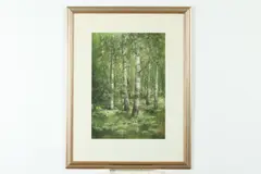 Mikhail Nikiporenko, Summer Birches, Pastel