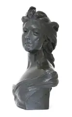 Josef Lambeaux, Josef Lambeaux (Belgian, 1852, a bronze bust of a lady