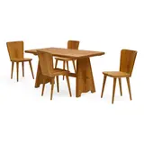 Goran Malmvall, Five Piece Dining Set, for Karl Anderson & Soner, comprising four 510 Svensk Fur chairs and table, pine