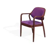 Don Petitt, 1105 Armchair, for Knoll International, wool upholstery, stained oak, with two Knoll labels on the underside