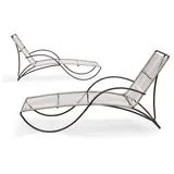 Pair of Chaise Lounges by Walter Lamb, for Brown Jordan, bronze tubing, rubber cord, sold Mar 2023
