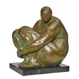 Desnudo Abrazándose las Piernas by Francisco Zúñiga, bronze, sold Mar 2023