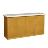 Custom Cabinet by Ettore Sottsass, executed by Sottsass Associati for the Mayer-Schwarz Gallery, Beverly Hills, maple and painted maple, sold Mar 2023