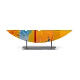 Markian Olynyk, Arc Series 10BR8, blown and sandcarved glass with multi-phase painting and lacquering, incised 'Markian Olynyk' along lower edge
