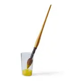 Flora C. Mace and Joey Kirkpatrick, Massive Paint Brush, wood, metal, fiber, glass, yellow pigment